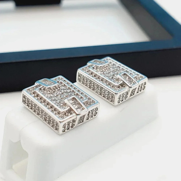 "925 Sterling Silver Cubic Zirconia Earrings, UU1P6A6069 - Picture 3 of 10